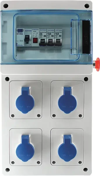 Coffret électrique de chantier monophasé 4 prises 16 A